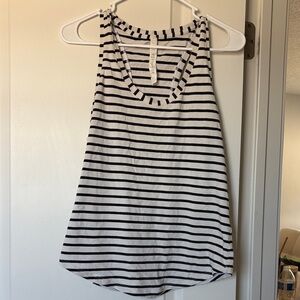 Lululemon Athletica Black and White Striped Tank Top